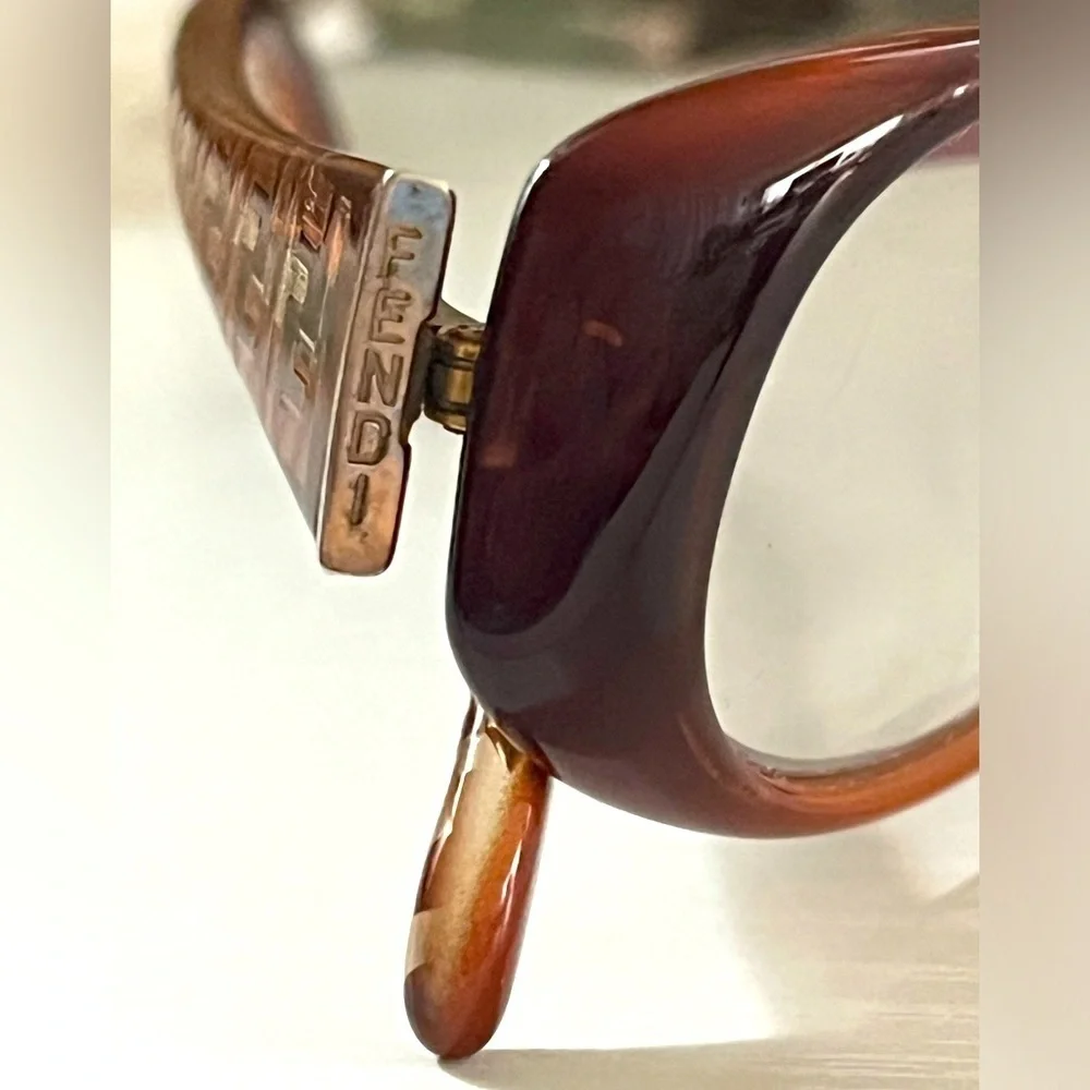 FENDI F935 51•16 621 135 Women’s Eyeglasses Brwn Gradient Oval frame FF on sides